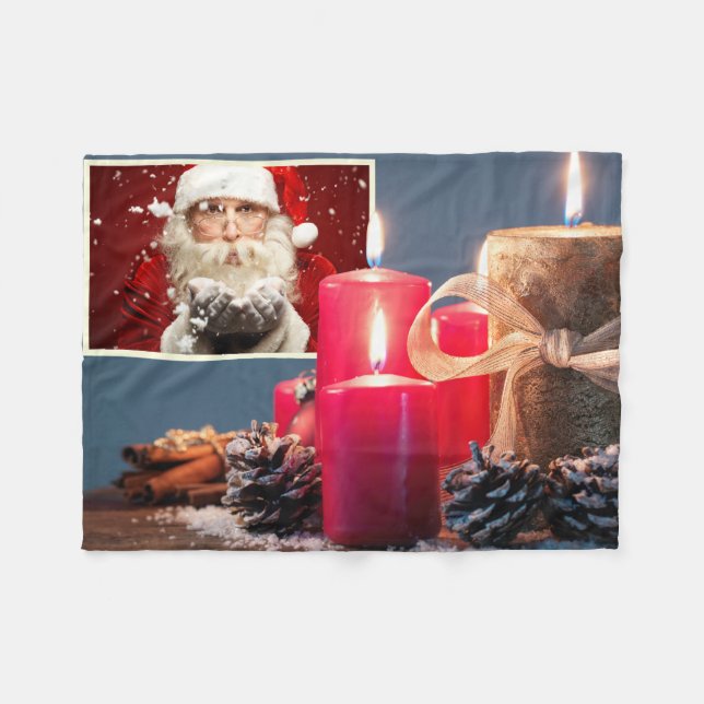 Velo O cobertor de natal personalizado da FOTO (Frente (Horizontal))