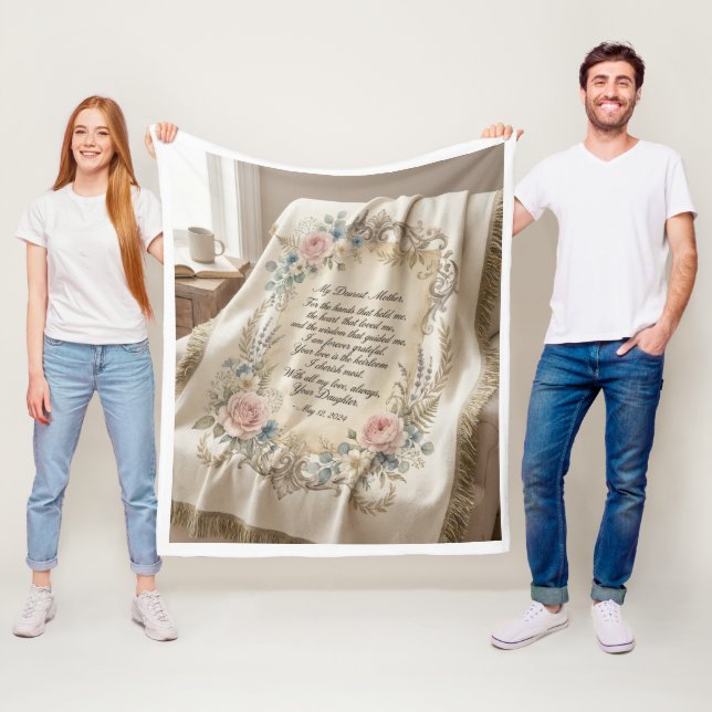 Velo Para Minha Mãe Cobertor Tecido – Floral Carta de C (In Situ)