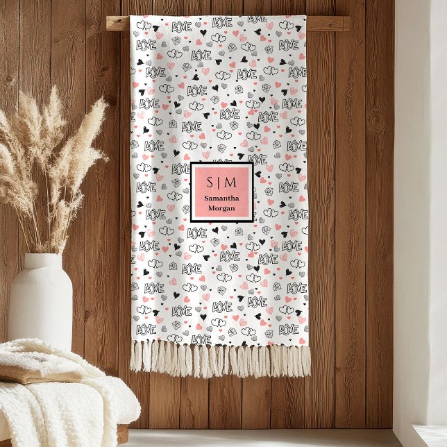 Velo Presente para Mulher Cobertor Personalizado de Cor (Gift for Wife Personalized Valentine Heart Blanket)
