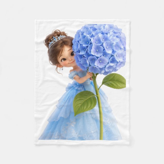 Velo Princesa Com Cobertor de Hortênsia Azul (Frente)