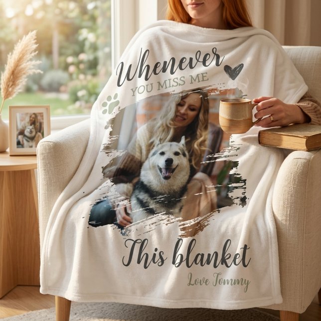 Velo Sempre que Você se Lembrar de Mim Cobertor de Memo (Whenever You Miss Me Pet Memorial Blanket)