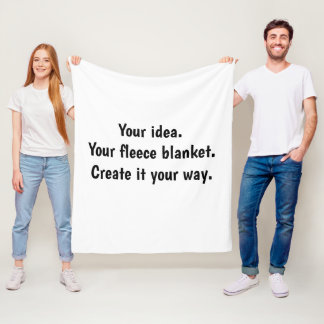 Velo Sua ideia. Seu cobertor de fleece. Crie-o