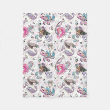 Tema do oceano de cobertor de sereia