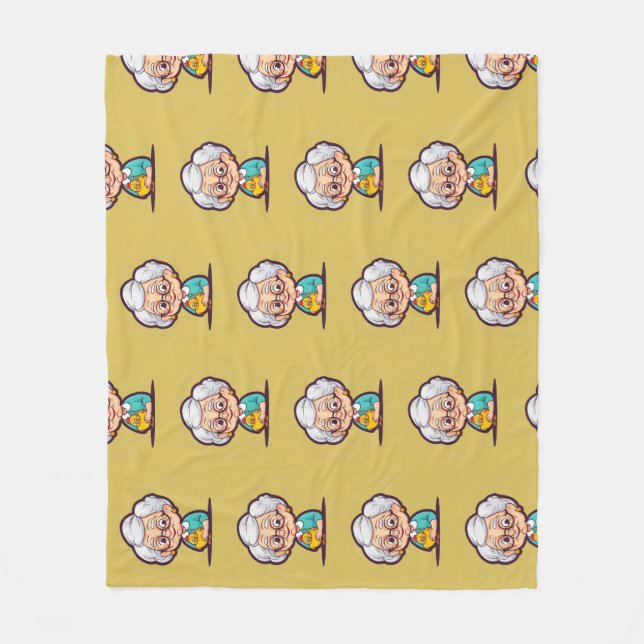 Velo Velha senhora com cobertor de galinha (Frente)