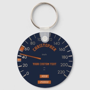 Velocímetro azul no Chaveiro do painel