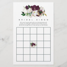 Veludo Roxo Escuro e Bingo de Noiva de Primavera B