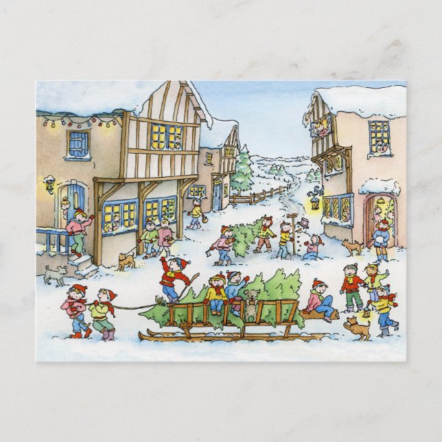 Vem aqui o cartão da árvore de Natal (Frente)