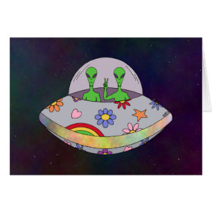 Vêm no cartão do UFO da paz