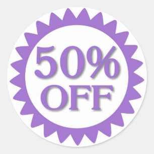 Venda 50% de autocolantes roxos
