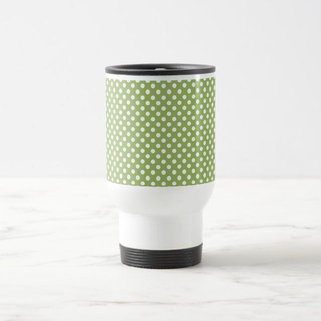 VENDA - caneca de viagem retro das bolinhas verdes (Centro)