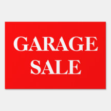 VENDA DE GARAGEM branca em vermelho