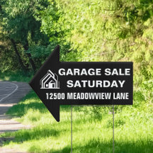 Venda de Garagem Endereço Personalizado Dia Seta P