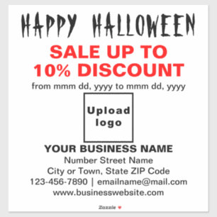 Venda de Halloween de Negócios em Adesivo de Vinil