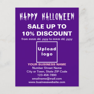 Venda de Halloween de Negócios no Folheto Roxo