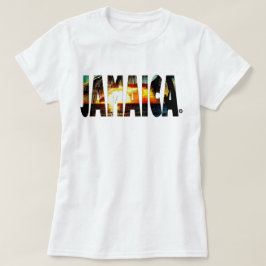 Venda em linha do t-shirt jamaicano do por do sol