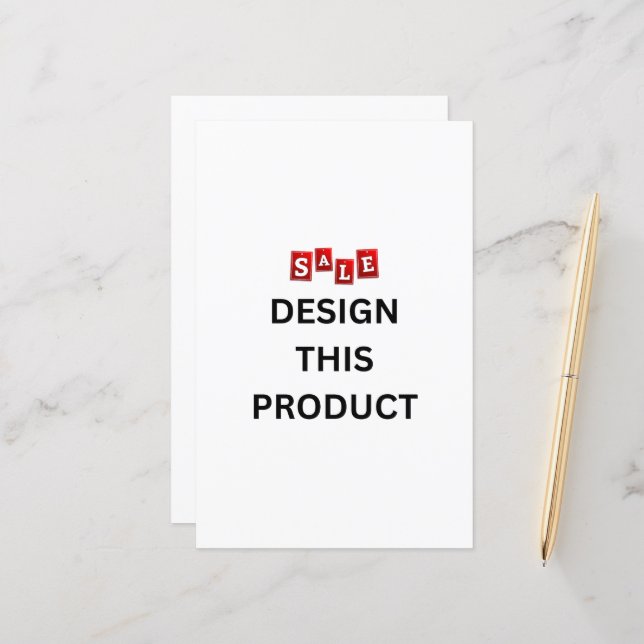 VENDA! Folha de papel - 5,5" x 8,5" - Personalizad (Frente/Verso In Situ)