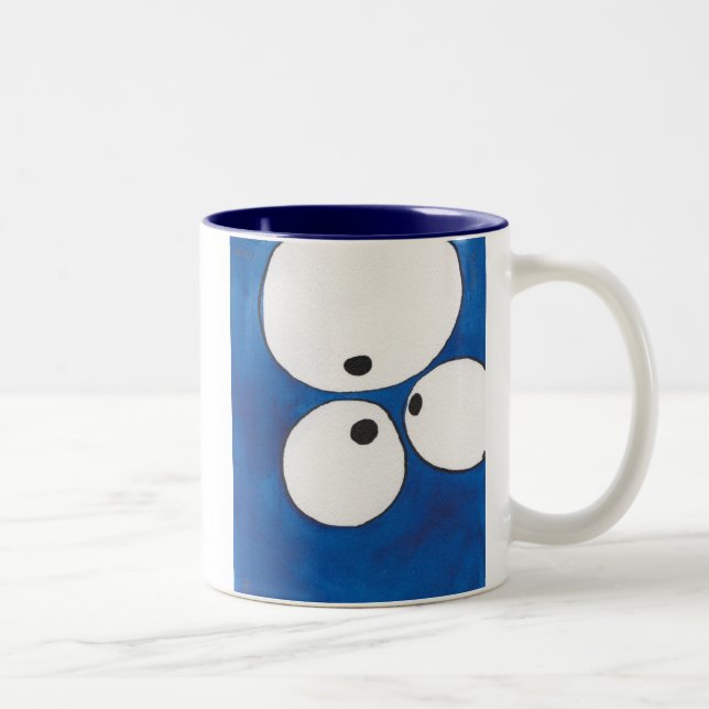 Vendo o olho para eye para eye, azul, caneca (Direita)