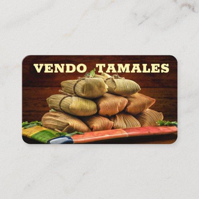 Vendo tamales Cartão de visita (Frente)