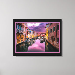 Veneza à Noite Impressão em Tela