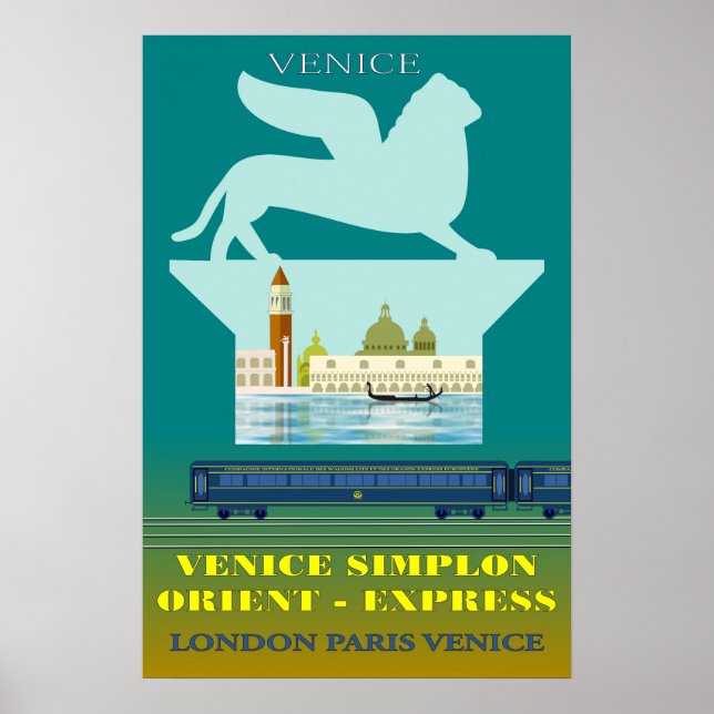 Veneza e o poster de viagens Expresso do Oriente (Frente)