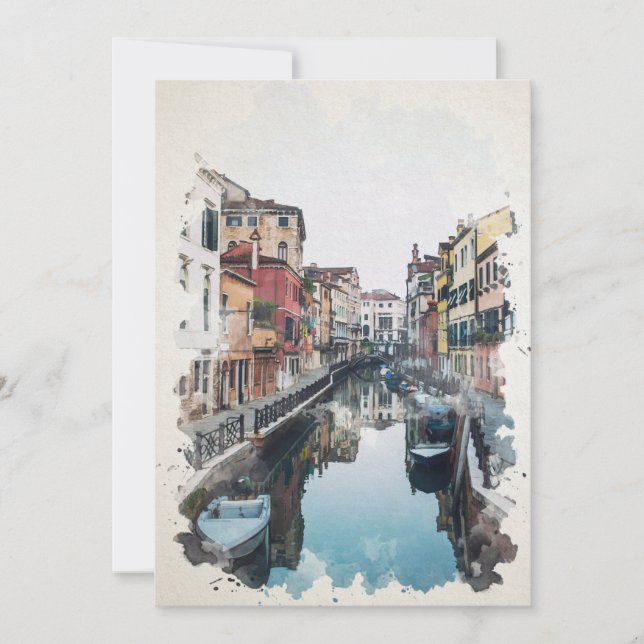 Veneza Itália Watercolor Art (Frente)