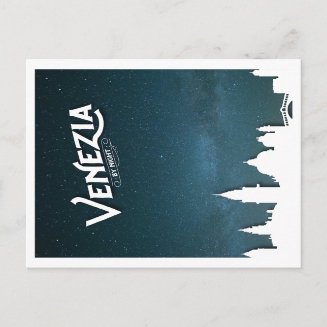 Veneza por noite - cartão postal (Frente)
