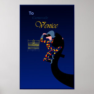 Veneza, poster de viagens do carnaval