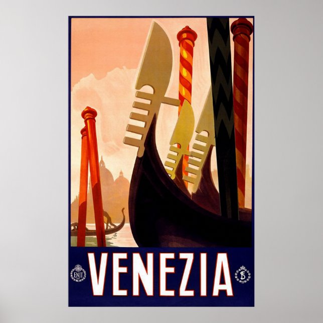 "Veneza" Vintage Poster de viagens italiano (Frente)