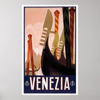 Venezia - Poster de viagens italiano Vintage