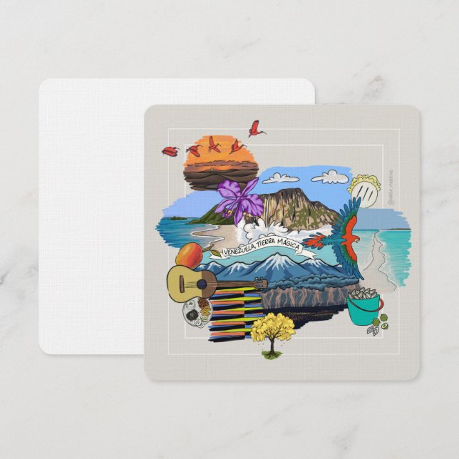 Venezuela ✨ Cartão de Saudação da Terra Mágica (Frente/Verso)