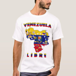 Venezuela Livre - Camiseta mapa da Venezuela Livre