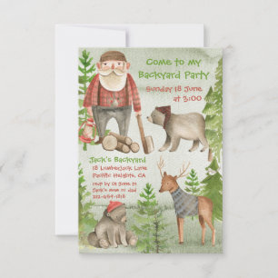 Venha À Minha Festa De Lumberjack Woodland