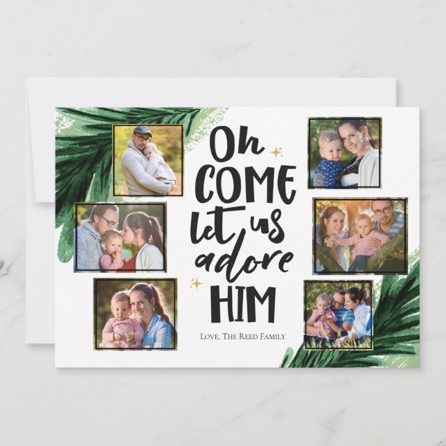 Venha Adorá-Lo 6 PH | Cartões de foto de Natal (Frente)