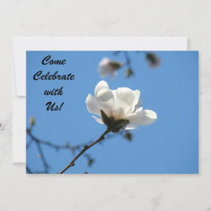 Venha Comemorar conosco! Convites Azul Branco