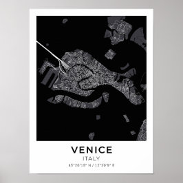 Venice Itália - Mapa Poster