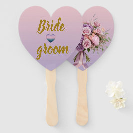 Vental Leque Floral Rosa Lavanda Casamento de Verã