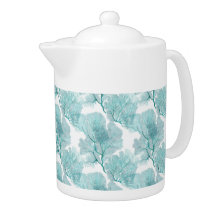 Ventilador do Mar de Coral Azul Aqua Costeiro