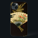 Ventilador oriental esmagado com Design Floral<br><div class="desc">Pintura de um fã oriental esmagado com um design floral. O fundo preto permite que as cores do pop do ventilador saiam do impressão. Segure isso na parede e aproveite!</div>