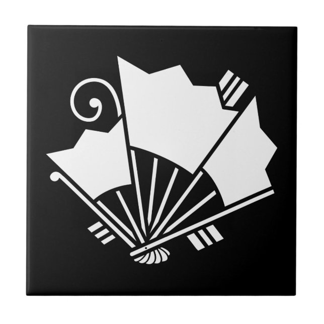 Ventiladores em forma de borboleta (Ageha) Azulejo (Frente)