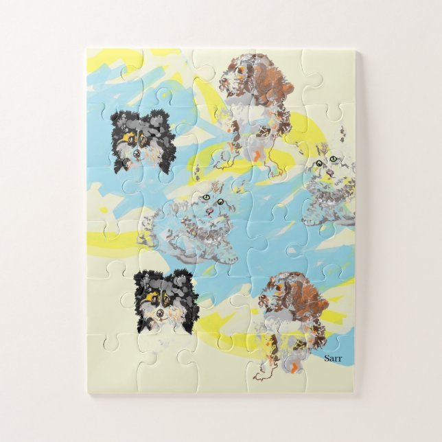 Vento quebra-cabeça de Cães e Gatos (Vertical)