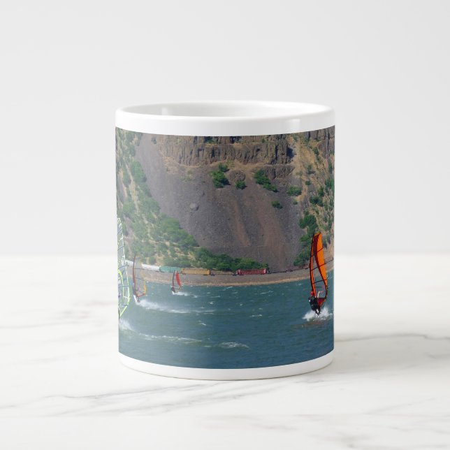 Vento-surfistas na caneca do rio Hood (Frente)