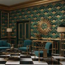Ventoinhas Art Deco Ouro Verde