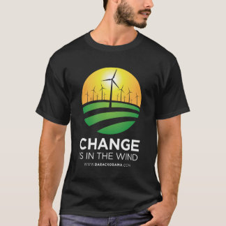 Ventos de Obama do t-shirt dos homens da mudança