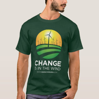 Ventos de Obama do t-shirt dos homens da mudança