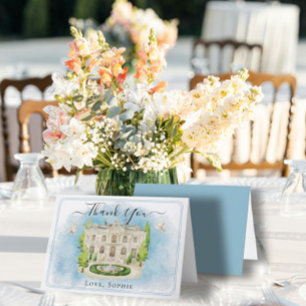 Venue fountain flor pompa Cartões de agradecimento