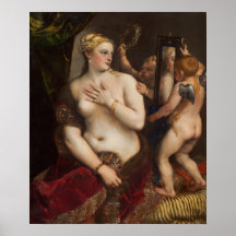 Vênus com um Espelho de Titian - Poster