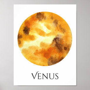 Venus Planet Watercolor Poster