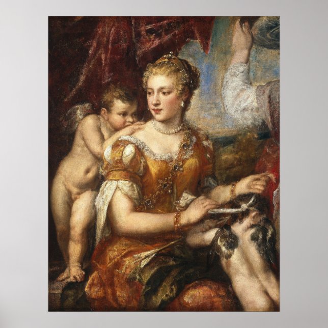 Vênus Vendando Cupido - Titian Poster de Arte Fina (Frente)