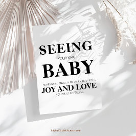 Ver a sua nova alegria e o seu cartão de amor