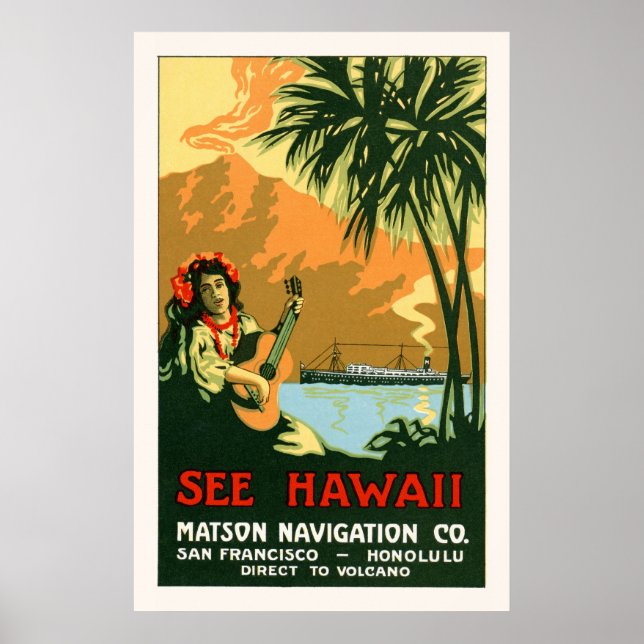 Ver Poster de viagens do Havaí (Frente)